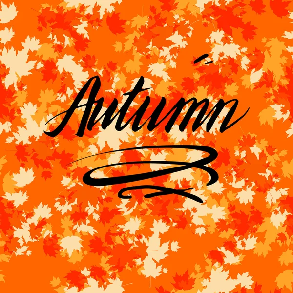 Herfst heldere kaart met belettering — Stockvector