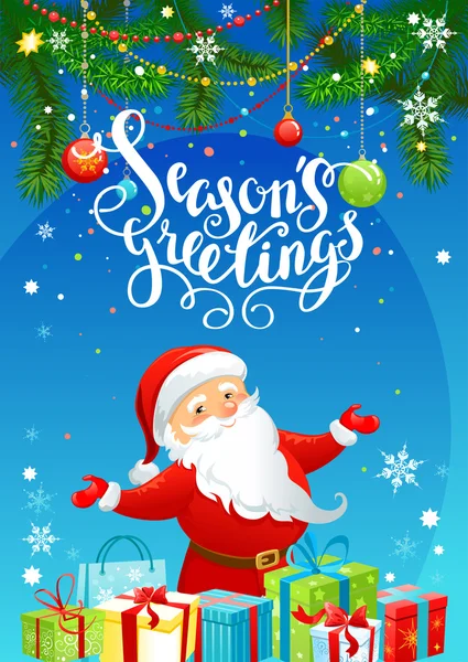 Season's greetings lettering card — Stock Vector