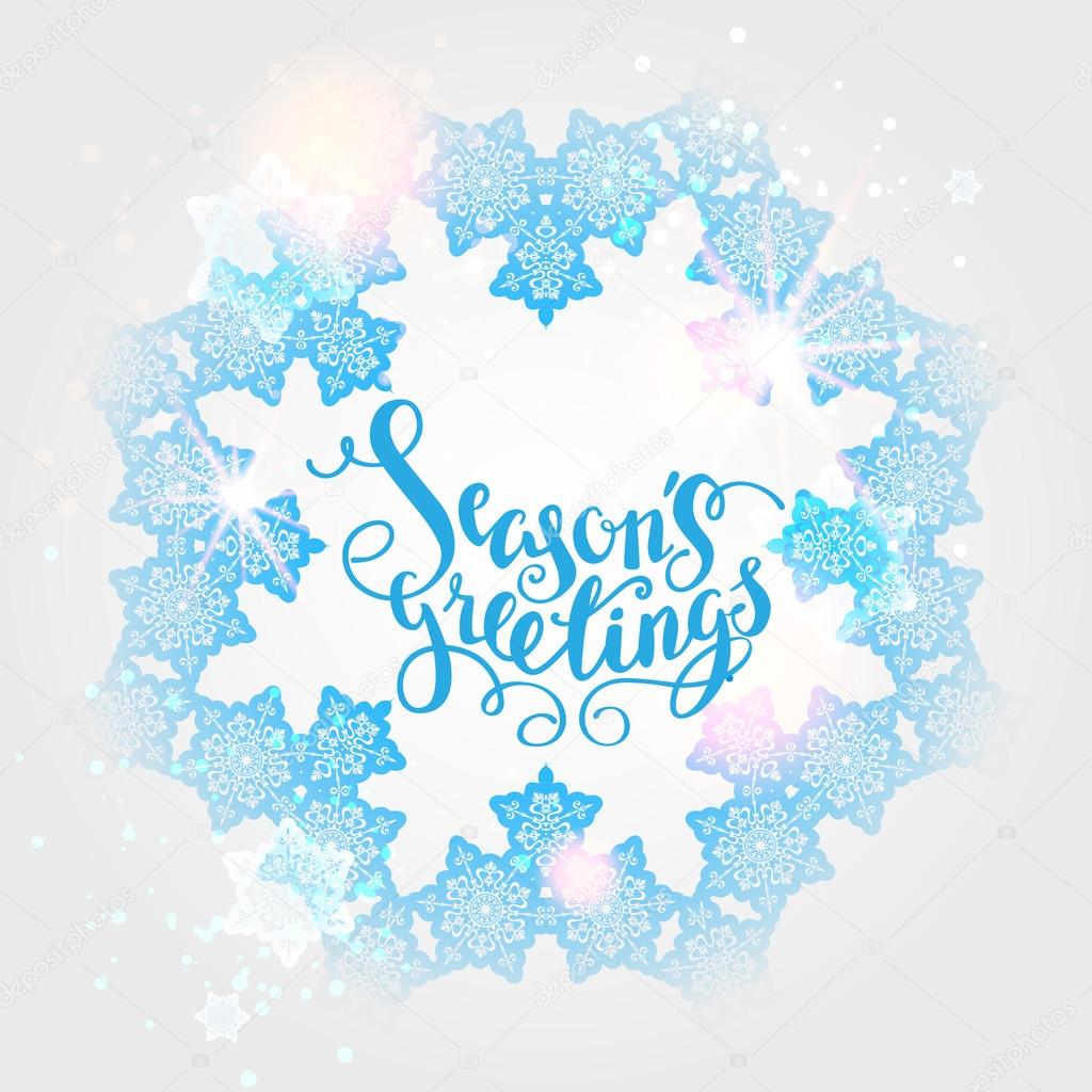 Season's greetings lettering card