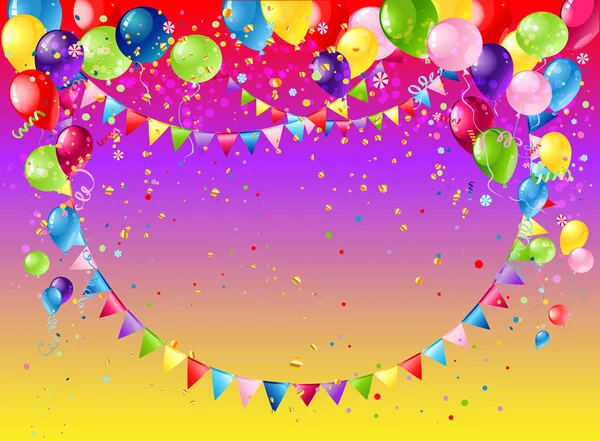 用气球节日框架 — 图库矢量图片