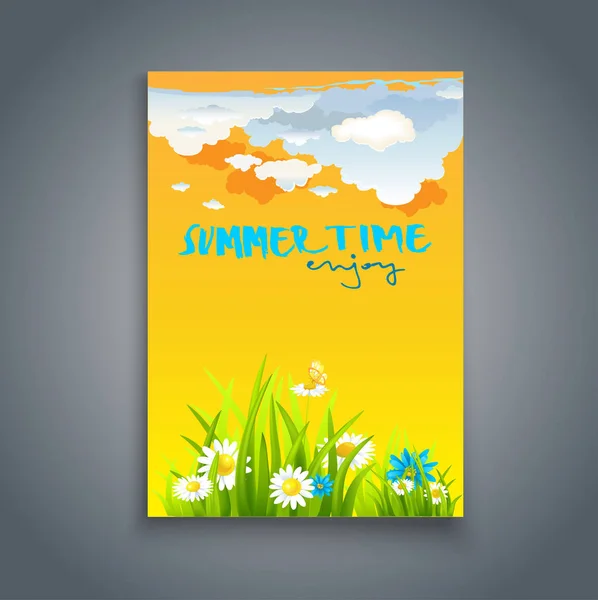 夏のカードのデザイン — ストックベクタ