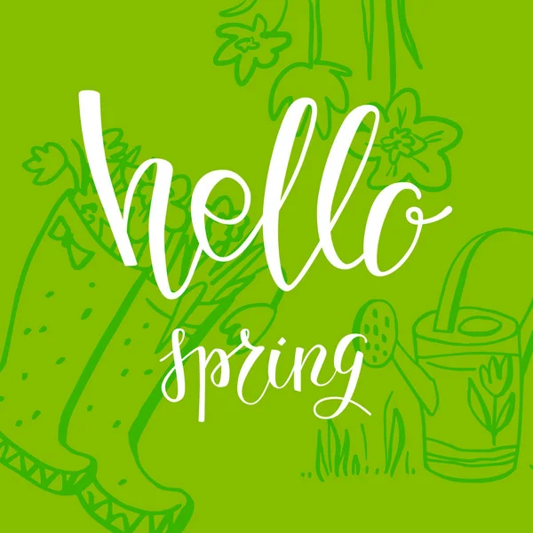 Hello spring card — Stock Vector