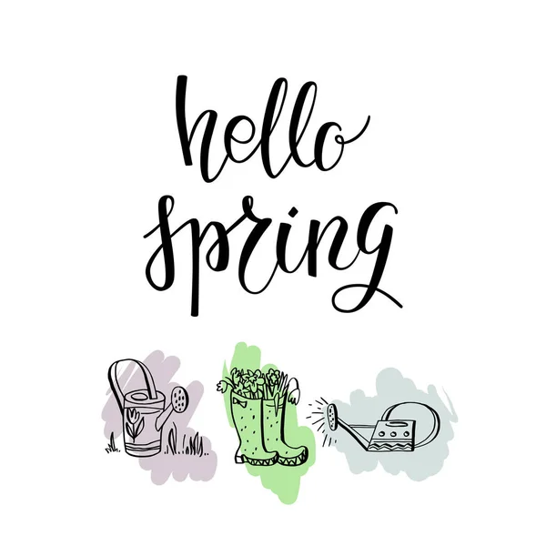 Hello lettering background — Stock Vector