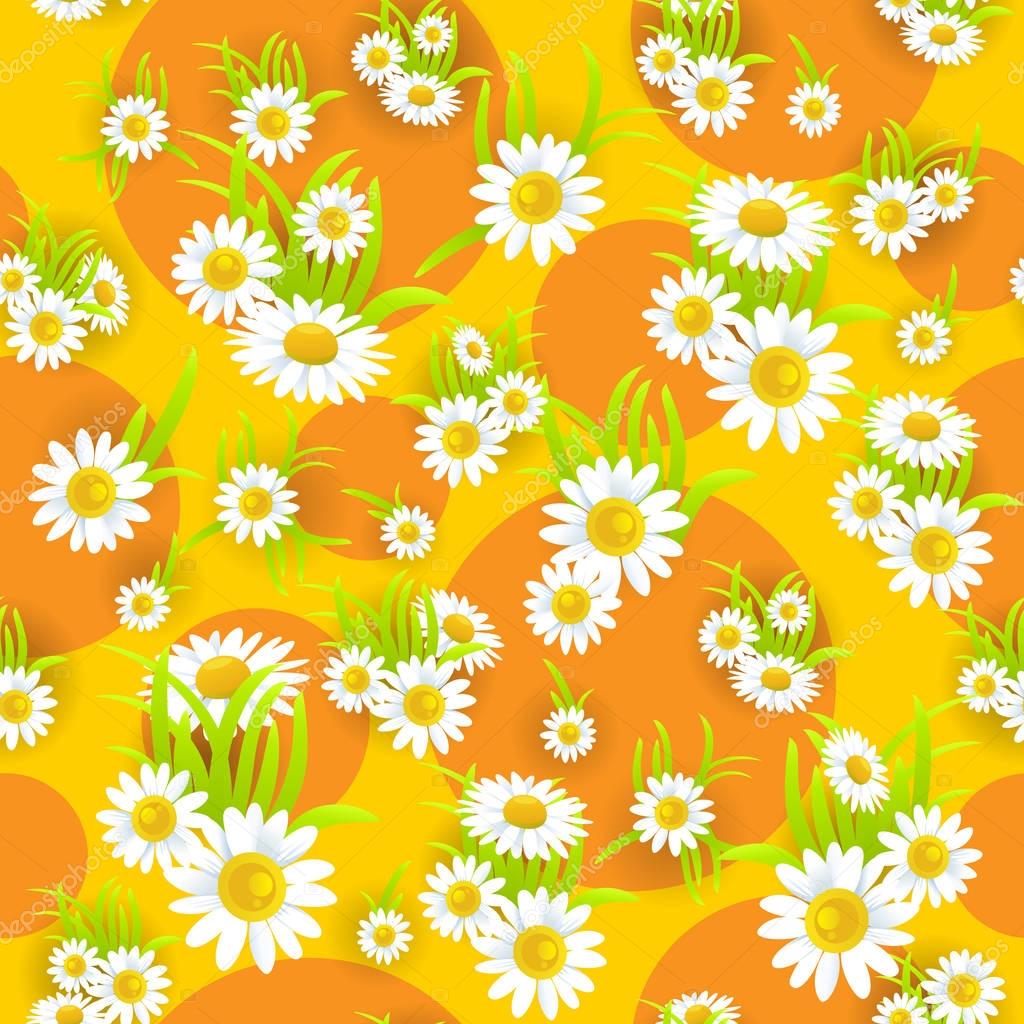 Floral yellow seamless pattern