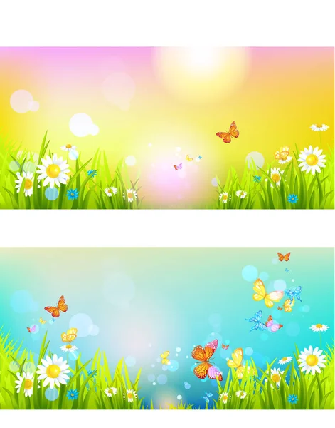 Banderas de primavera brillante — Vector de stock