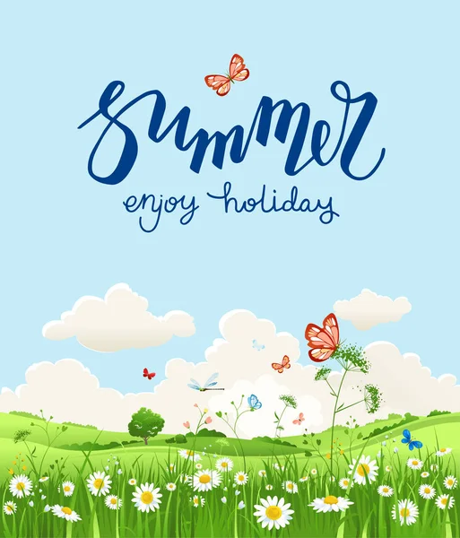 Banner de paisaje de verano o primavera — Archivo Imágenes Vectoriales