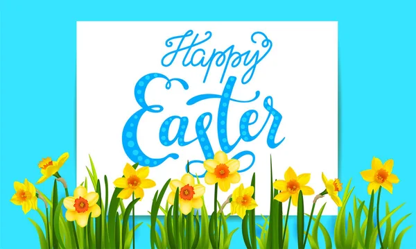Holiday Easter elements on blue background