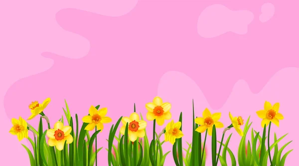 Lente natuur bloemen vakantie banner — Stockvector