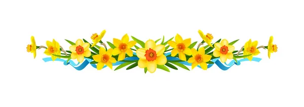 Festive floral composition with daffodils — Stockvector