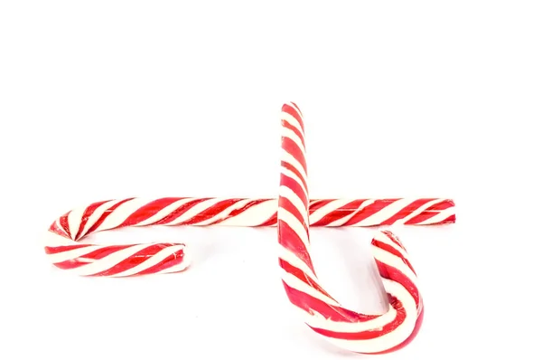 Boże Narodzenie słodycze laski na białym tle — Zdjęcie stockowe