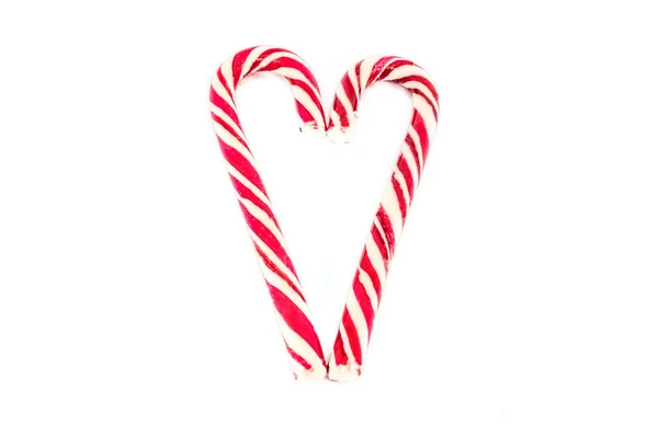 Boże Narodzenie słodycze laski na białym tle — Zdjęcie stockowe