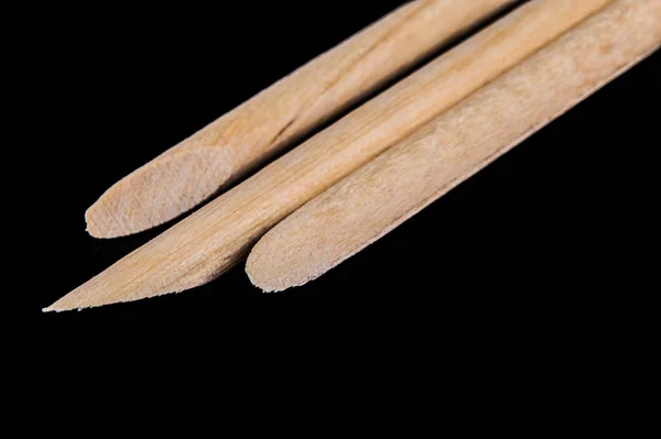 Wooden sticks for manicure and pedicure closeup.NEF — 스톡 사진