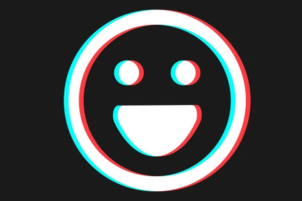 Gülümseyen ikon Vektör illüstrasyonu mavi ve beyaz renklerde