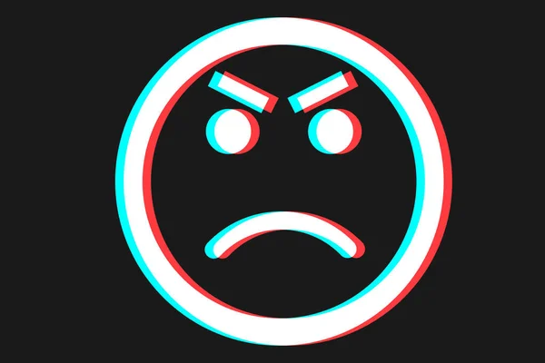 Gülümseyen ikon Vektör illüstrasyonu mavi ve beyaz renklerde