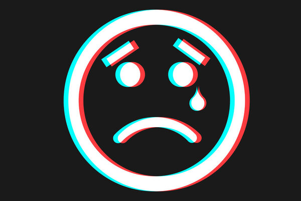 Векторная иллюстрация с изображением улыбки синим и белым цветами