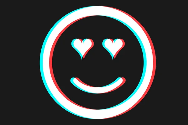 Gülümseyen ikon Vektör illüstrasyonu mavi ve beyaz renklerde