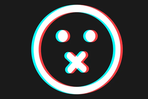 Gülümseyen ikon Vektör illüstrasyonu mavi ve beyaz renklerde