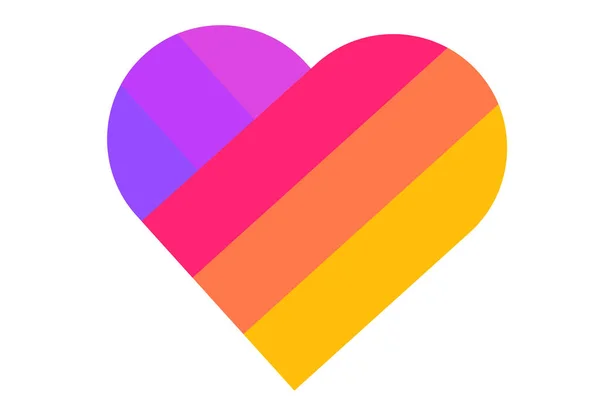 Farklı renkte kalbin vektör illüstrasyonu