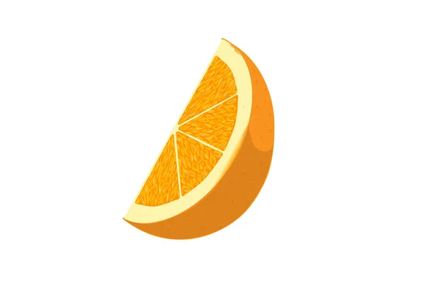 Pomerančový Plátek Izolovaný Bílém Pozadí — Stockový vektor