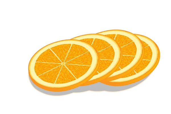 Tranches Orange Isolées Sur Fond Blanc — Image vectorielle