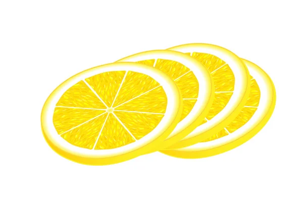 Tranche Citron Isolée Sur Fond Blanc — Image vectorielle