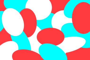 Moda biçimi tasarımında mavi ve kırmızı arkaplan