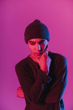 Portrait Of A Young Dancer. Breakdancing. Poster Of A Dance School. Copy Space. The Male Dancer.
