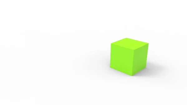 3d representación de una caja cuadrada de cubo aislado en un ambiente de estudio blanco — Foto de Stock