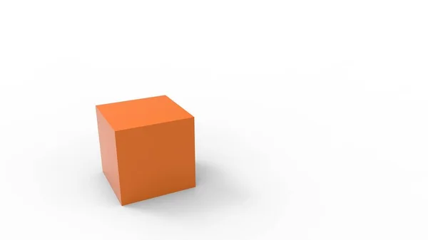 3d rendering of a cube box square isolated in a white studio enviroment — 스톡 사진