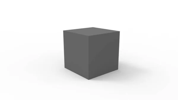 3d rendering of a cube box square isolated in a white studio enviroment — Stock Photo, Image