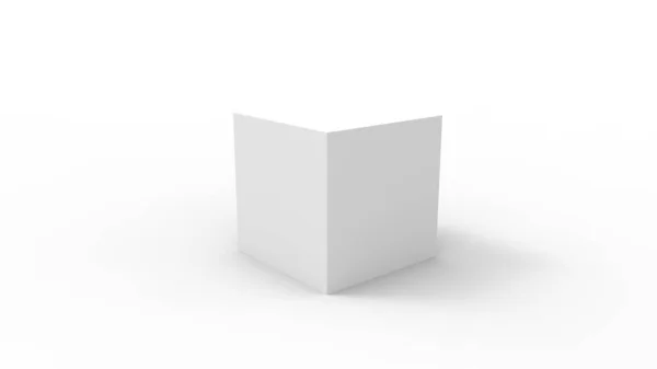Rendu 3d d'un carré de boîte de cube isolé dans un environnement de studio blanc — Photo