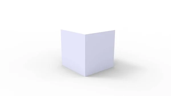 3D renderização de um quadrado de caixa de cubo isolado em um ambiente de estúdio branco — Fotografia de Stock