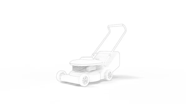 3d renderização de um cortador de grama isolado em fundo branco — Fotografia de Stock