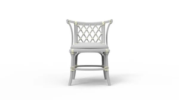 3d rendu d'une chaise en bois isolée en fond blanc — Photo