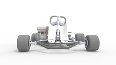 Go kart, beyaz stüdyo arka planında izole edilmiş.