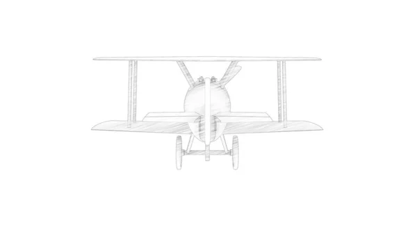 3d rendering of a world war 1 bi plane isolated in white background — 스톡 사진