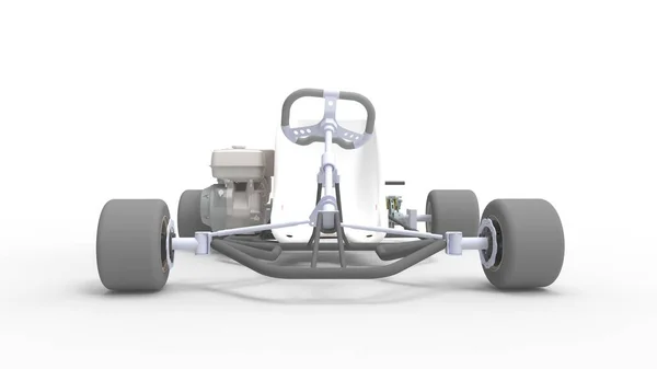 3d renderização de um go kart isolado em fundo estúdio branco — Fotografia de Stock