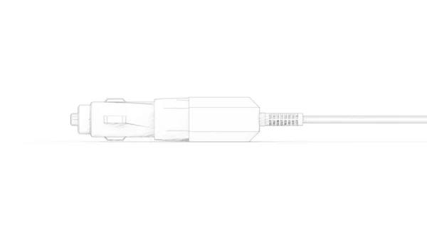 Rendu 3d d'un adaptateur fiche de voiture12 volts briquet isolé — Photo