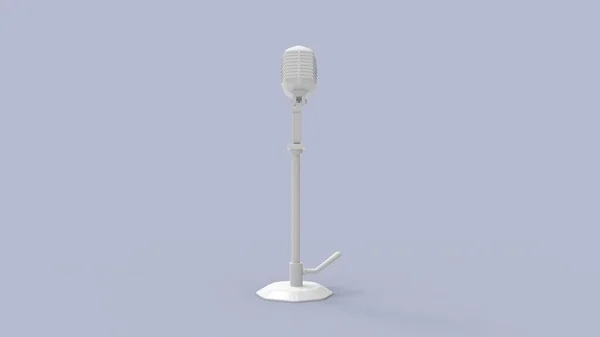 Representación 3d de un micrófono vintage aislado en el fondo del estudio — Foto de Stock