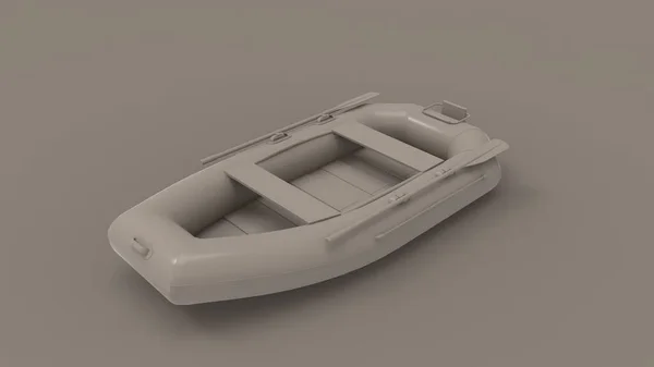 3d rendering of an inflatable boat isolated in studio background — Stock Photo, Image