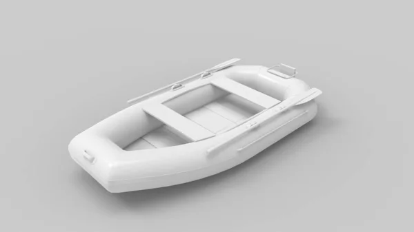 3D-återgivning av en uppblåsbar båt isolerad i studio bakgrund — Stockfoto