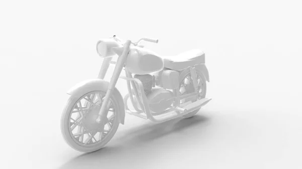 Representación 3d de una motocicleta vintage aislada en el fondo del estudio —  Fotos de Stock