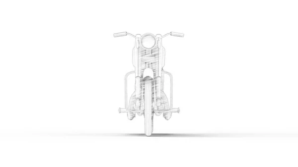 3d renderização de uma motocicleta vintage isolado no fundo do estúdio — Fotografia de Stock