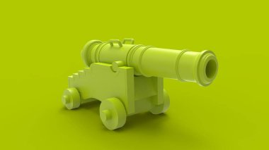 Stüdyo arka planında izole edilmiş eski bir kanonun 3D canlandırması