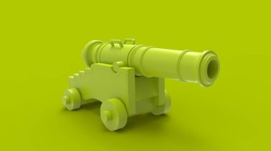 3d rendering of an ancient canon isolated in studio background clipart
