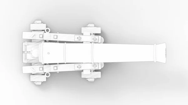 工作室背景中孤立的古代佳能3D渲染 — 图库照片