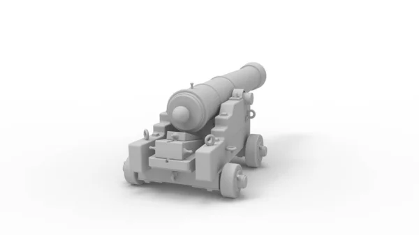 3d rendering of an ancient canon isolated in studio background — Stock Photo, Image