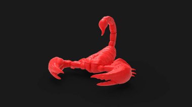 Stüdyonun renkli arka planında izole edilmiş bir akrebin 3D görüntüsü