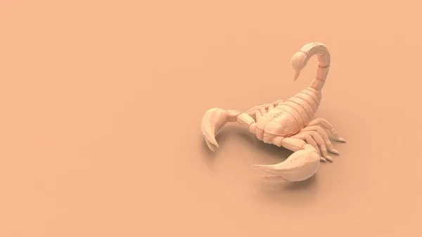 Rendu 3d d'un scorpion isolé dans un fond coloré studio — Photo