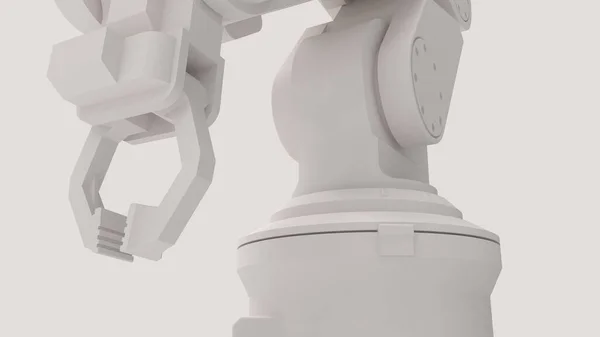 3D απόδοση ενός βραχίονα ρομπότ που απομονώνονται σε έγχρωμο φόντο στούντιο — Φωτογραφία Αρχείου